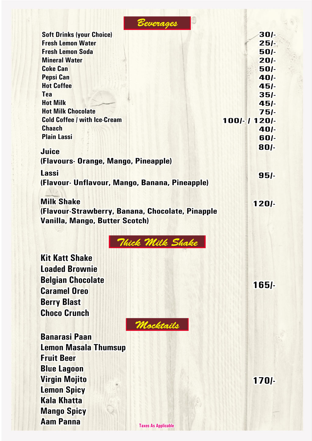 menu